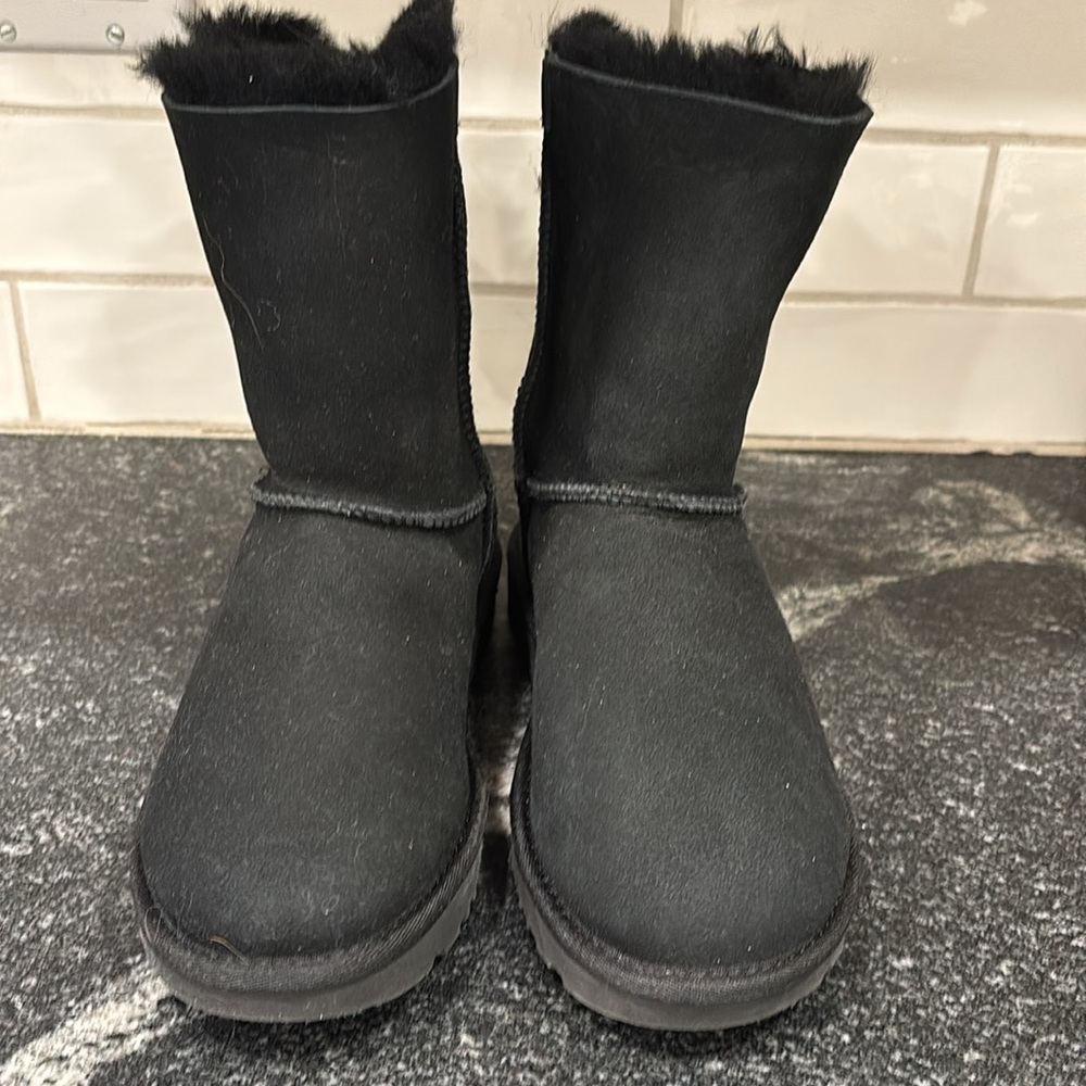 UGG Kristabelle Black Suede Boots, Lace Up Tassel size 7 - Picture 3 of 12